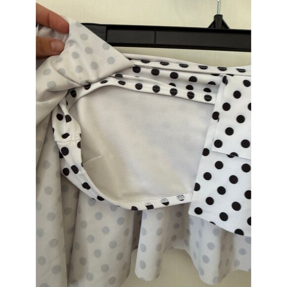 Women’s size black and white polka dot bandeau bathing suit top - Picture 6 of 7
